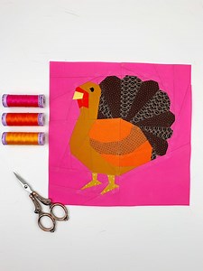 Turkey Quilt Block Pattern, 4 Sizes, Thanksgiving Decor (PDF Download) - Etsy