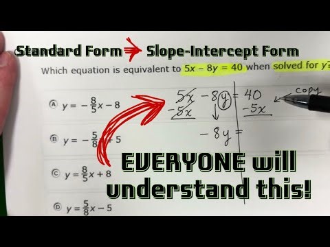 🤙🤩 Convert Standard Form to Slope-Intercept Step-By-Step // STAAR 2025 // 31