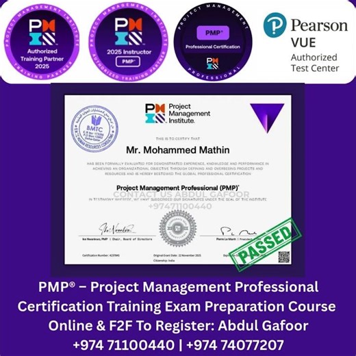 PMI-PMP Success Story | Congrats to Mr. Mohammed Mathin! | PMP Certified! Congratulations