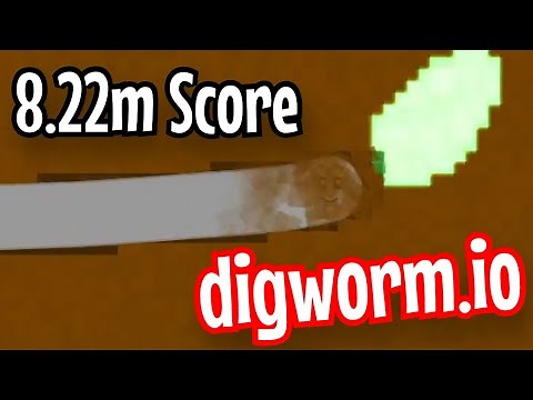 Digworm.io (Digdig.io + Slither.io) // 8.22 MILLION WORLD RECORD SCORE GAMEPLAY //
