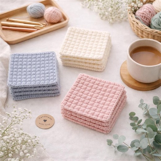 Crochet Waffle Stitch Dishcloth Pattern, Easy Beginner Tutorial (PDF Download) - Etsy