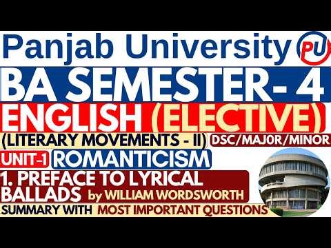 Preface to Lyrical Ballads | BA Sem 4 English Literature | English Sem 4 BA | BA Sem 4 English