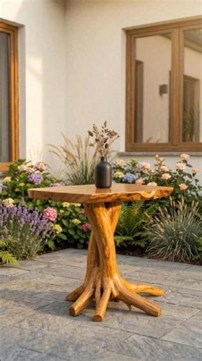 I Turned a Tree Root Into a Stunning Luxury Side Table! 🌳✨ #diy#gerden