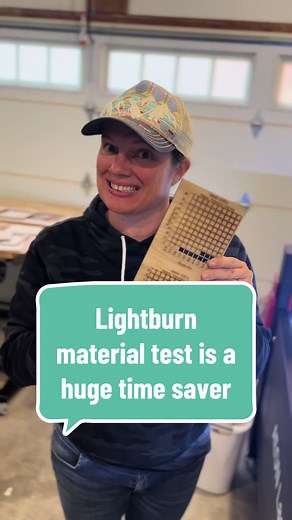 Test cards in lightburn?! Yes please! This is such a game changer and so easy to use! #lightburn #lightburntutorial #laserengraving #lasercutting #co2