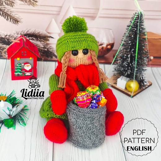 Christmas Elf Girl Knitting Pattern PDF English, Cute Holiday Doll With Basket, DIY Handmade Christmas Decor, Festive Toy Knitting Tutorial - Etsy Australia