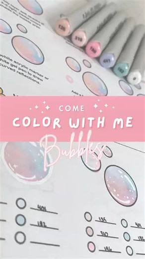 Bubble Coloring Tutorial 🫧✨ | Arrtx Oros Pastel Alcohol Markers | How to Color Cute Things