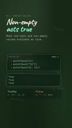 ✅ Python Booleans, Truthy & Falsy Values Explained