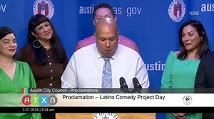 Watch the March 7, 2024 Latino Comedy Project Day presentation! From the proclamation: “Be it known that whereas The Latino Comedy Project, an Austin-founded, Austin-grounded cultural arts game-changer, has overcome barriers and worked tirelessly since 1998 to change Austin’s cultural conversation, promote diversity, obliterate stereotypes, celebrate Latino cultural heritage, and amplify overlooked stories of color through the creation and presentation of relevant, raw, irreverent, heartfelt, re