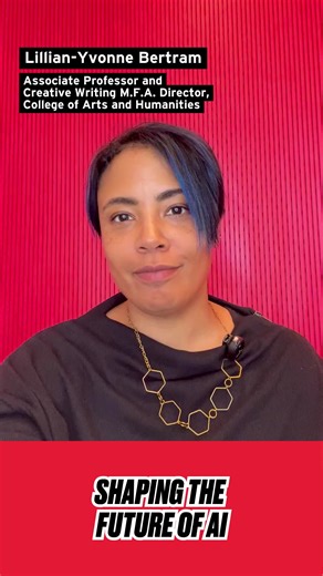 University of Maryland on Instagram: "UMD is shaping the future of AI as a tool for creative exploration. Associate Professor and @mfa_at_umd Director Lillian-Yvonne Bertram of @umdenglish shares how AI can be valuable to a creative process without replacing it. Bertram is a 2025-26 @umdartsforall Faculty Fellow, which supports the creation of The Studio for Literary Technology. Read more at the link in our bio #AIMaryland"