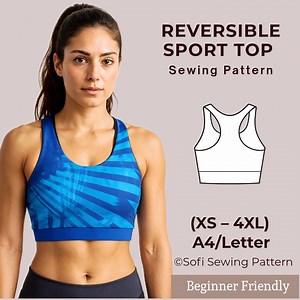 Crop Top Sewing Pattern | Loose Fit Sports Bra XS–4XL | Beginner Friendly With Instructions | Easy Activewear PDF Pattern - Etsy