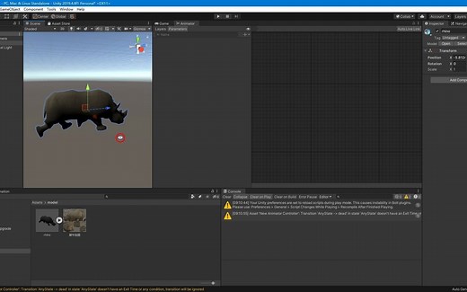 Unity中导入模型动画的处理