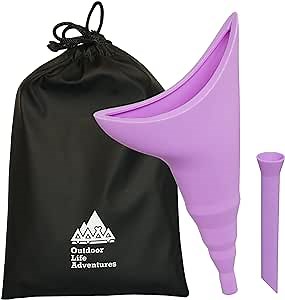 Pee Funnel for Women | Portable Female Urination Device | No More Worries Using Public Restrooms at Festivals, Camping, Travel | Irreplaceable Post Surgery Aid | Discreet Carry Bag (EPurple)