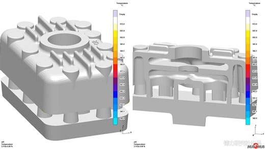 铸造模拟CAE 低压铸造凝固温度场 箱体 铸力研究社 MAGMA