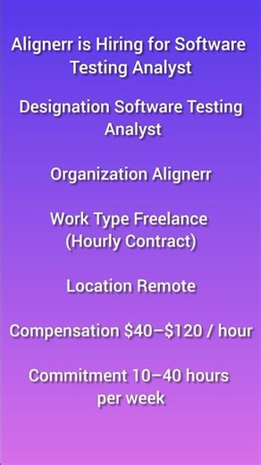 Alignerr is Hiring for Software Testing Analyst #softwaretestingjobs #softwaretesting #shorts