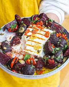 100K views · 409 reactions | #AD You've heard of baking feta, but chargrilling it takes it to the next level. Served up with roasted beetroot and a zingy lime dressing, this salad is an absolute winner, and an absolute steal to make using Ocado ingredients. Full recipe: https://www.mobkitchen.co.uk/recipes/chargrilled-feta-and-beetroot-salad. Tune by Jamie Bathgate. Seema x #MOBKitchen #Ocado #Feta #Beetroot #Salad | Mob | Facebook