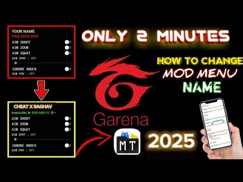 HOW TO CHANGE FREE FIRE MOD MENU NAME || HOW TO MAKE MOD MENU FREE FIRE || ONLY 2 MINUTES 2025