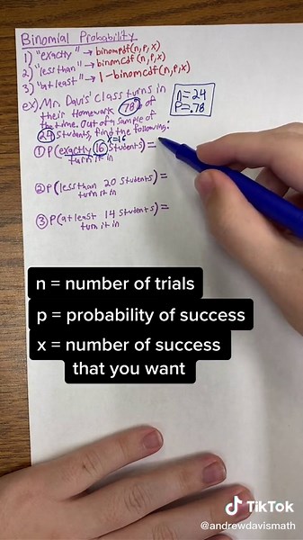 Binomial probability, part 1 🚨 “exactly x amount” #fyp #teacher #math #statistics