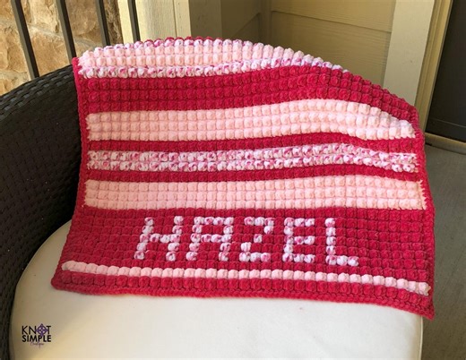 Personalized Pink Baby Girl Bobble Stitch Blanket: Newborn Keepsake - Etsy