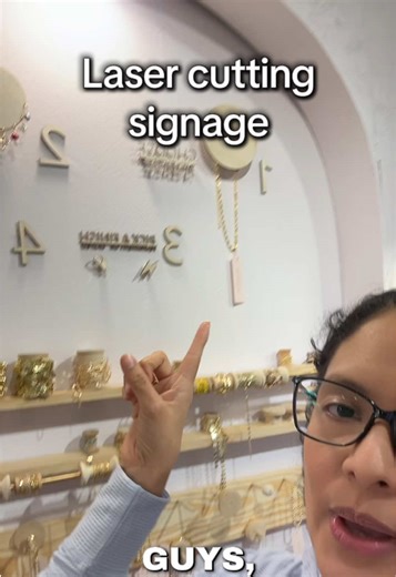 One of my favorite uses for my laser cutter is making branded signage ✨ It instantly elevates a shop space and makes everything feel intentional — and I love that I can cut a bunch of small, beautiful pieces (tags, price signs, mini logos, table toppers) that all match the brand and look so pro. If you’re grabbing an OMTech, use my code BEZALELANDCO for a discount 💛 #LaserCuttingBestie #OMTechLaser #SmallBusinessSignage #LaserCutAcrylic #MakerBusiness