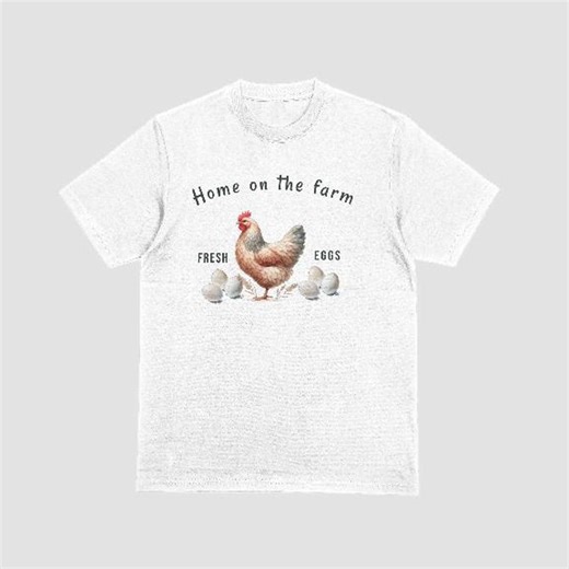 Custom personalized Chicken on the farm t-shirt adult size white or gay tee