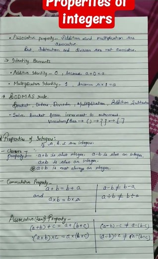 properties integers | laws of addition subtraction multiplication division | maths #integers