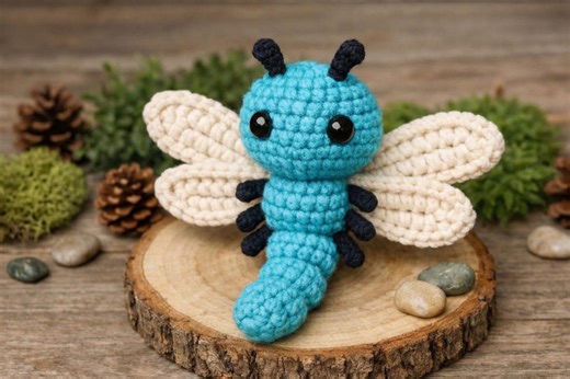 Dragonfly Amigurumi Crochet Pattern, Plush Yarn Toy, Super Bulky Insect Doll PDF Pattern - Etsy Australia