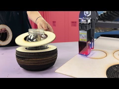Laser Cutting a Flower Vase out of MDF on Longer 10W Diode Laser Cutter