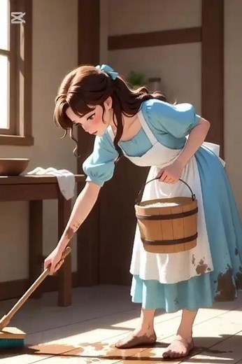 A VILLAGE GIRL WORKING IN HOME...CLEANING HOME..TINY DREAMS ANIMATION