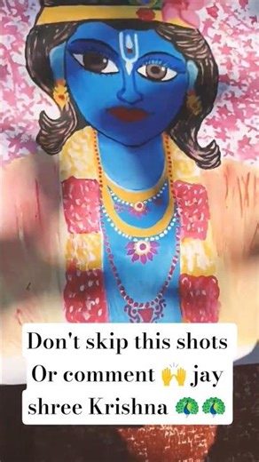 don't skip this shots or comment Jay shree Krishna 🦚🩷☘️#superstarkrishna#ytshorts#painting#hindugod