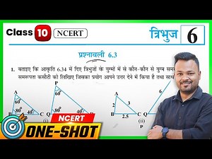 Class 10th Prashnawali 6.3 || Class 10 Math Exercise 6.3 in Hindi || त्रिभुज || NCERT