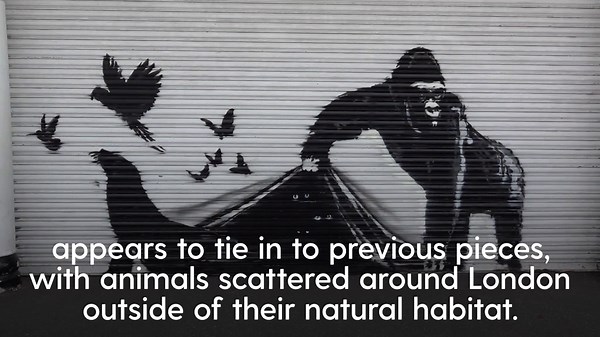 Banksy unveils ninth artwork at London Zoo
