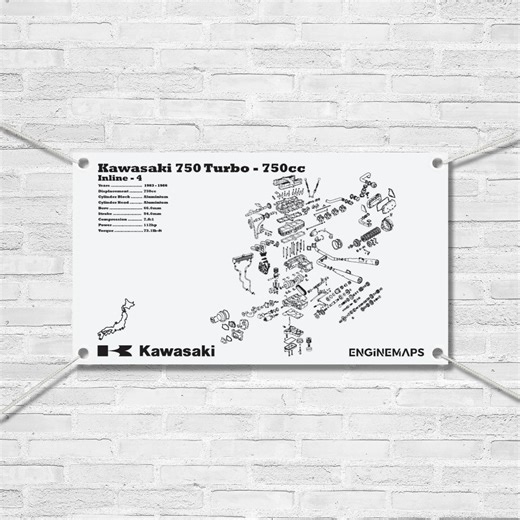 Kawasaki GPZ750 Turbo 750cc Exploded View Banner