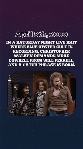 1.3K views | Raise your hand if you gotta have more cowbell. #snl #christopherwalken #morecowbell #willferrell | Throwback 2K | Facebook