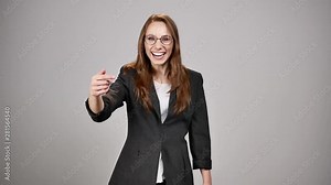 Come here. Young woman showing come here gesture