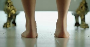 Slow Motion Woman Feet Entering Old Stock Footage Video (100% Royalty-free) 1023933815 | Shutterstock