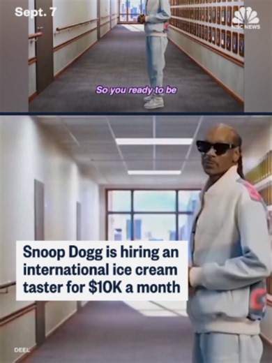 Snoop Dogg is looking for someone to travel the world, taste ice cream and help dream up new flavors for his Dr. Bombay brand with a pay of $10,000 a month.