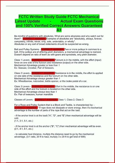 Fctc Written Study Guide Fctc Mechanical Latest Update Actua video