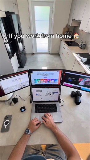If you work from home in 2026 you need to get this 😳 #tech #techgadgets #newtech #monitor #wfh #coworker | Aura-Displays.com