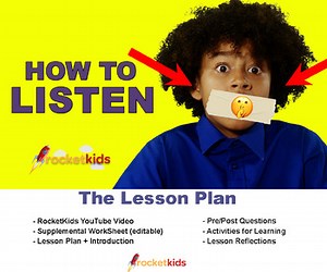 Be A Better Listener - Lesson Plan   Video   Worksheet : age 6-13 (editable)