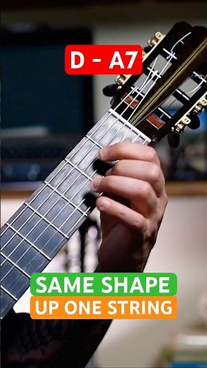 A7 Is Hiding In Your D Chord 👀 #beginnerguitar #guitarchords #chordhack