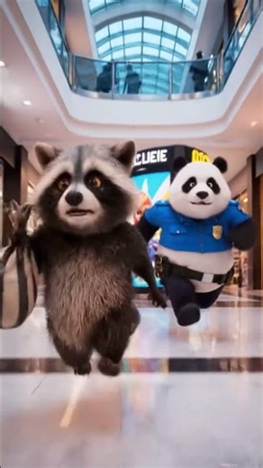 Panda Security Guard Chases Suspicious Raccoon! | Funny Clip | Nebula Shots