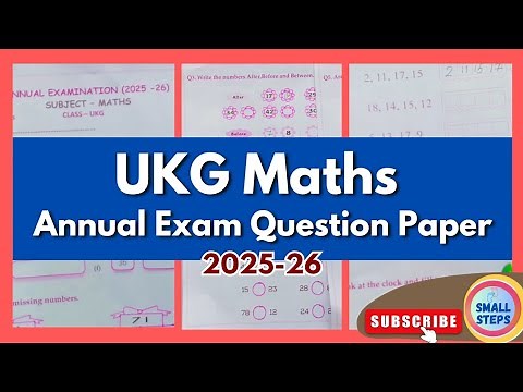 UKG Maths Annual Exam Question Paper 2025-26 | Full Paper | UKG Maths Practice | Kindergarten Maths
