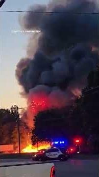 Fireworks blast in every direction after stand catches fire