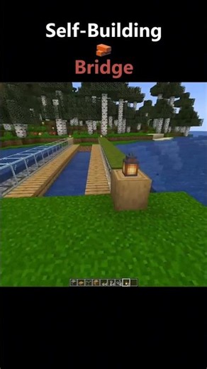 Minecraft Self-Building Bridge 😱 Automatic Bridge Hack! #shorts