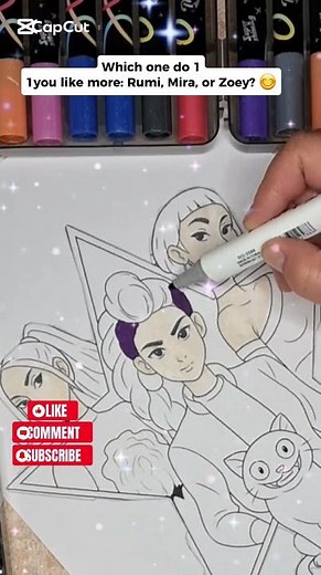 Rumi, Zoey & Mira Coloring Fun 🎨✨