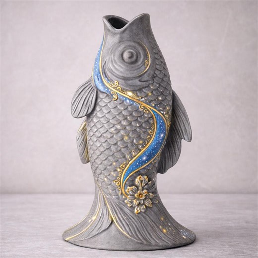 Fish Shape Vase Decor, Decorative Fish Vase, Artistic Ceramic Flower Vase, Modern Ocean Theme Decor - Etsy