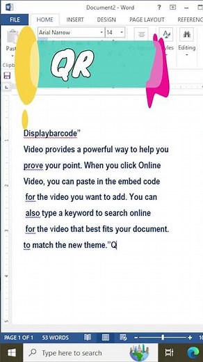 How To Create Barcode in Ms Word #words