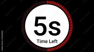 10 Seconds Countdown from 10-0 seconds 4K animation. Simple Style with Alpha and RGB Stock Video