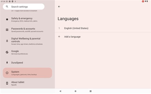 Androidタブレットを日本語に設定する手順