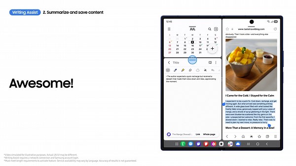 How to use Browsing Assist & Writing Assist Galaxy Z Fold7 Samsung